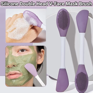 Silicone Double Head V-Face Brush Mask Brush Multipurpose Pores Blackhead Face Cleaning Stick  双头硅胶面膜刷