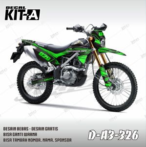 Decal Stiker KLX 150 BF Dekal Variasi Sticker Striping Custom Full Body biru hitam supermoto D-A3-326 A3-778