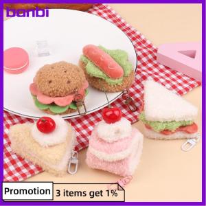 banbi Kawaii mô phỏng thực phẩm sang trọng keychain sáng tạo bánh sandwich bánh Hamburger bánh Keyring túi Mặt dây chuyền phụ kiện quan trọng vài Quà Tặng