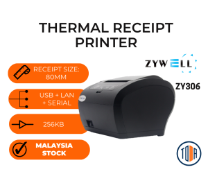 Zywell ZY306 Thermal Receipt Printer 80mm (USB + Serial + Lan) POS Printer