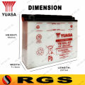 Yuasa YB16AL-A2 (For YAMAHA VMAX 1200 / VIRAGO 750) motorcycle battery. 