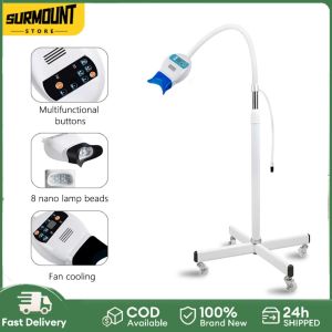 Professional Dental Teeth Whitening Machine 8 LED Cold Light Accelerator with Timer Fan Cooling Floor Stand