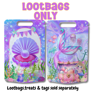 10pcs Mermaid Loot Bags Ziplock Party Favor Bags Birthday Giveaway Pouch Under The Sea Theme