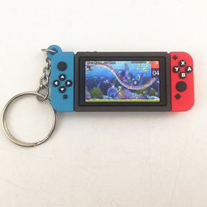 RIN9353 Car Interior Accessories Claw Machine Action Figure Kids Gifts Game Handle Chain Super Mario Keychain Switch Charm Mario Key Rings