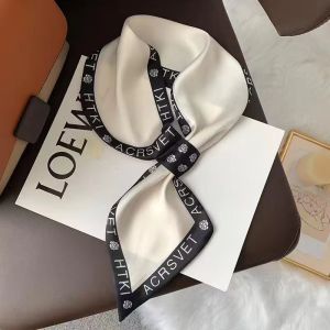 Korean double-layer satin angled neckerchief for women versatile neck silk scarf