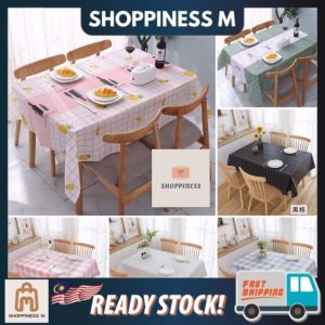 [2 size] Euro Style Dining Table Cloth (140x180cm) and XL size (140x220cm) Kain Meja Makan Fashion Instaworthy Alas Meja Makan Kalis Air 4 kerusi 6 kerusi 8 kerusi