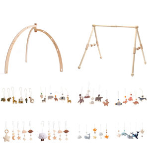 1Set Wooden Rattle Teethers Baby Toys Play Gym Mobile Newborn Sensory Structure Baby Nursing Gifts Handmade Stroller Accessories2026