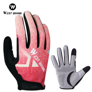 WEST BIKING Găng Tay Xe Đạp Màn Hình Cảm Ứng Găng Tay Toàn Ngón Đạp Xe Chống Trượt Chống Sốc Breathable Phản Chạy Đi Bộ Đường Dài Thể Thao Găng Tay Găng Tay