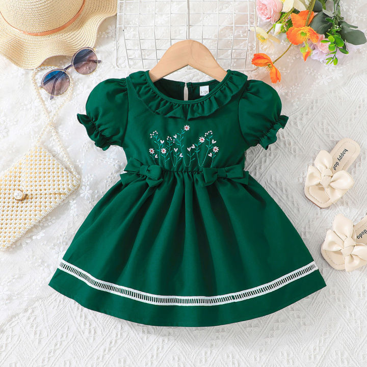 green hill house dress Girls: Home For The Holidays Emerald Tartan Plaid Bow Shift Dress, (8/10) - The Mint Julep Boutique main image 0