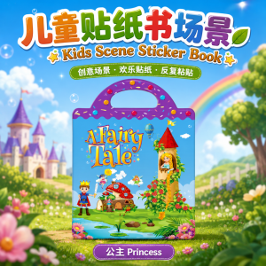 Buku Pelekat 儿童卡通场景贴纸书益智玩具 Kids Sticker Book 宝宝早教专注力训练 Educational Puzzle Sticker Toy Activity Book