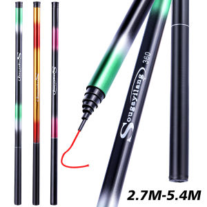 Sougayilang Tongkat Pancing Joran Pancing Teleskopik Tongkat Memancing Aksi Karper 2.7M 3.6M 4.5M 5.4M 3 Warna Aliran Danau Air Tawar