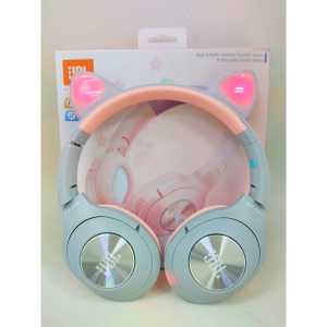 HEADPHONE HEADSET BLUETOOTH JBL XY-204 MOTIF TELINGA KUCING LAMPU LED