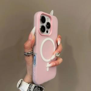 Luxury Candy Color 2 IN 1 Case for iPhone 17 16 E 15 14 Plus 13 11 12 Pro Max Magnetic Wireless Charge Matte Soft Cover