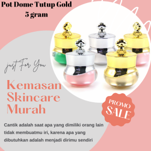 Botol Kecantikan Elegan Tutup Emas/Hitam Berkilau 5 Gram - Tempat Skincare/Puasa/Dermatokar/Emulsi