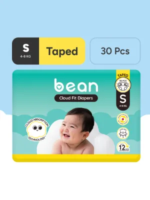 bean Cloud Fit Diapers Small (4-8 kg) - Pack of 30s & 64s