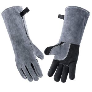 DIXRY For Men And Women Insulated Cotton Heat Resistant Flame Retardant Grill Long Sleeve Safety Glove BBQ Glove Welding Gloves