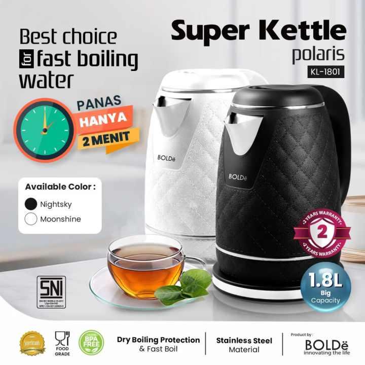 BOLDe Electric Kettle Teko Listrik Otomatis Polaris 1,8 liter