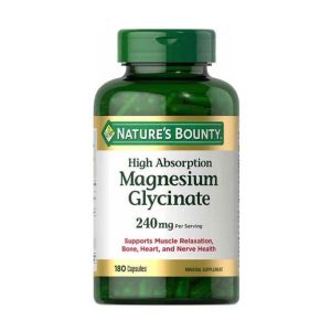 Natures Bounty Magnesium Glycinate – Magie Hấp Thu Tốt Hỗ Trợ Thư Giãn Cơ Thần Kinh Giấc Ngủ ✔ Hỗ trợ duy trì hoạt động bình thường của hệ thần kinh và cơ bắp. ✔ Hỗ trợ sức khỏe xương tim mạch và chức năng thần kinh.