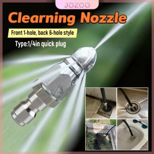 Jozoo Aluminum High Pressure Washer Nozzle - Quick Plug Sprayer Tool for Sewer & Drain Hose Cleaning 1Pc