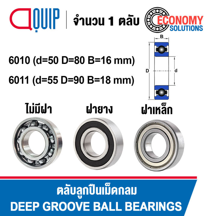 6010 6010ZZ 6010-2RS 6011 6011ZZ 6011-2RS ตลับลูกปืนเม็ดกลม ร่องลึก ( Deep Groove Ball Bearings ) 6010 6010Z 6010RS 6011 6011Z 6011RS