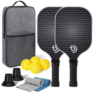 [SG PICKLEBALL]Pickleball Paddles Set with Pickleball Rackets Pickle Ball Paddle Set for Men Women Pickleball Paddles Carbon Fiber and Graphite Face Non-Slip Grip USAPA Approved Lightweight Graphite 29672546047