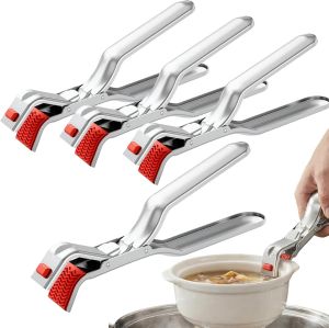 Multi Purpose Anti Scald Bowl Holder Clip for Kitchen 2026 New Stainless Steel Hot Plate Grippers Plate Lifter Clips Dish Gripper for Cooking Microwave Oven Air Fryer Bowls (2 PCS)