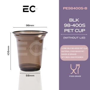 EC 50PCS BLACK HARD CUP 98MM SCUP 12OZ to 20OZ Cup With Lid Extrathick Disposable Drinkware Elegant Black party cocktail