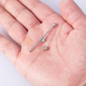 anting panjang Anting Lurus Kumbang Barbel Anting titanium Baru Sekrup Binaural Baja Tahan Karat Anting Tindik Kuku Tulang Sederhana Anting Keren Modis Uniseks