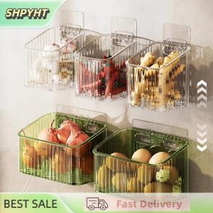 SHPYHT 1pcs Kitchen Garlic Ginger And Onion Transparent Storage Basket Wall-Hanging Small Wall-Mounted Storage Box Storage Rack