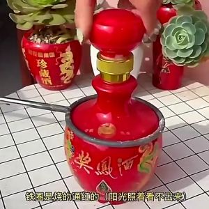 Wine Burning Bottle Ring 7 In 1 Scalding Iron Ring Glass Bottle Cutting Tool With Wooden Handle