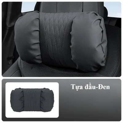 CuddleCove Gối tựa đầu ô tô da nappa êm mềm gối cổ đệm lưng memory foam chống mỏi phụ kiện ghế xe hơi thoáng khí