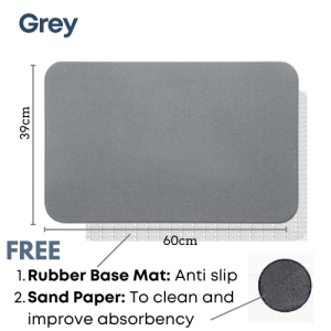 🇸🇬 Large Diatomite stone mats Quick dry diatomaceous earth stone mat Bathroom Mat Bath Floor Rug Toilet  shower mat