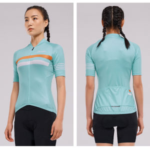 Santic Cycling Jersey Women Short Sleeve Road Bike Shirts Breathable Powerband Pockets WL1C02170