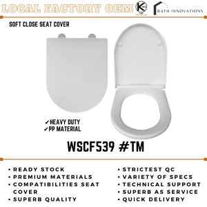 Heavy Duty Toilet Seat Cover - Soft Close (D Shape)   WSCF539 #TM