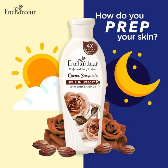 Enchanteur Perfume Lotion Nourishing Soft 220ml 350ml Cocoa