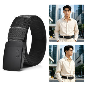 MENSPE Men Sports Belt Outdoor Nylon Belt Adjustable Belt Rotating Buckle Nylon Waistband Double-Sided Two-Color Belt Youth Sports Canvas Pant Belt Simple Nice Waistband