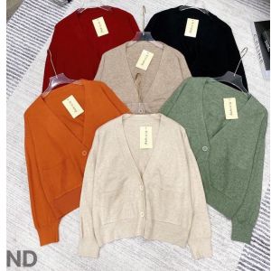 Áo khoác áo len cardigan 2 túi 2 cúc nữ tay dài form vừa free size dưới 56kg trơn basic chất len mềm mịn chuẩn hàng Quảng Châu loại 1