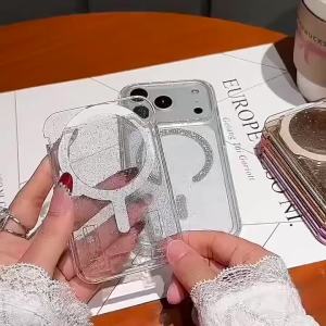 Transparent Card Holder For Magsafe For iPhone 17 16 13 15 14 12 Pro Max Air Plus Hard PC Scratch Resistant Phone Bag Case2026