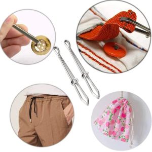 Elastic Metal Drawstring Rope Threaders Elastic Cord Rope Threader Clip Self-Locking Tweezer Used Sewing Accessories DIY Tool
