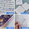 50 Sheets Glitter Transparent Sticky Notes, Shinny Posted It See Through Clear Sticky Notes Set, Waterproof Self-Adhesive Memo Message Reminder, Notebook Pads Notepads Stationery School Office Supplies. 