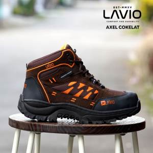 Sepatu Safety Pria Size 44-46 Ujung Besi Lavio Axel Kerja Proyek Lapangan Karet Shoes