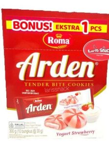 MAKANAN TERMURAH ENAK ROMA ARDEN YOGUORT STAWBERY ISI 10 BUNGKUS x 30 GRAM