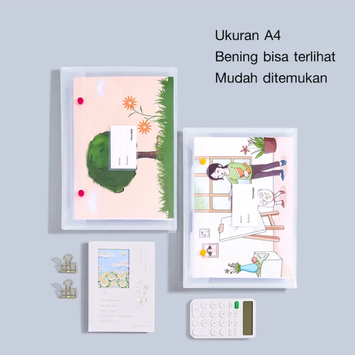 Map Dokumen Dua Kancing Garis Miring Bening CB286 | Lazada Indonesia