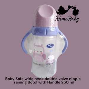 Baby Safe Wideneck Double Valves Nipple - Training Bottle With Handle 250ml - WN13