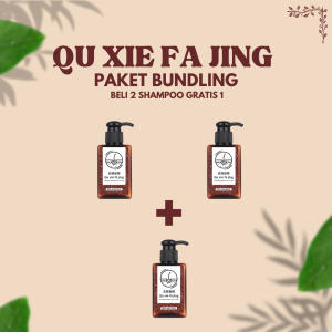 QU XIE FA JING Bundling Hemat 3 Shampoo - Perawatan Rambut Anti Ketombe Rontok Lepek Bercabang Gatal Jamur Minyak