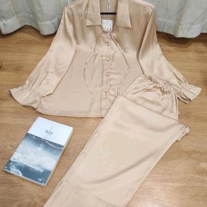 Bộ Đồ Ngủ Nữ J&A  Pijama cao cấp mát mẻ thấm hút tốt 7 Màu Tài Lộc May Mắn Hợp Phong Thủy Nâng Tầm Khí Chất Dây Thắt Nơ Xinh Xắn JA.014