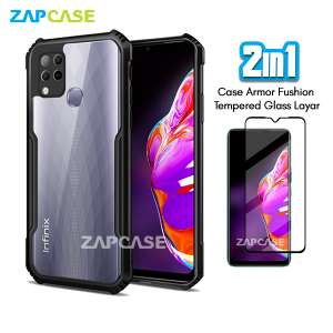 Casing Infinix Hot 10s Armor Fushion Case Free Tempered Glass