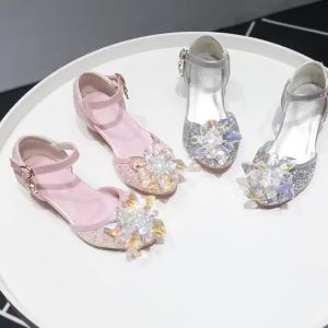 2023 Giày Cao Gót Bé Gái Mẫu Mới Giày Công Chúa Trẻ Em Giày Pha Lê Trẻ Em Bé Gái kidshoes Giày Biểu Diễn