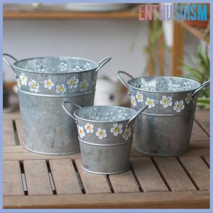 【Enthusiasm】🌟🌟【Hot Sale】🎈 Vintage Iron Flower Pot Desktop Flower Vase Plant Flowerpot Balcony Plant Bucket