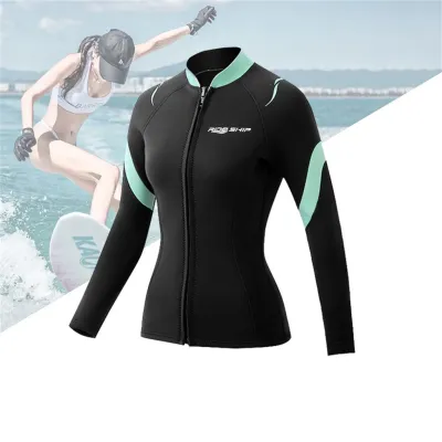 3MM Neoprene Womens Slimming Wetsuit Diving Top And Pants Separate 2 Pieces Set Snorkeling Surfing Winter Thermal Swimsuit
